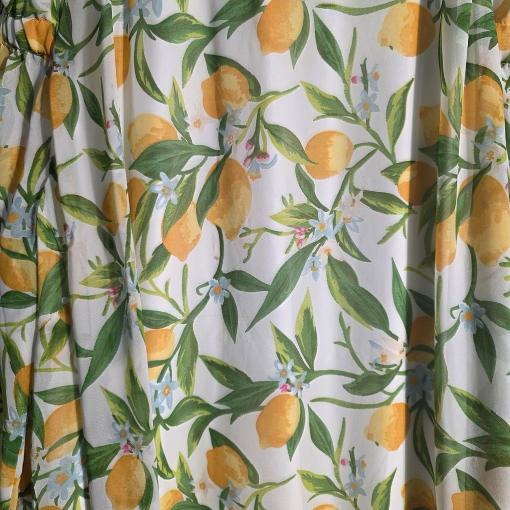 Ashley Stewart Lemon Print Cold Shoulder Dress Plus Size 30/32 NWT White Yellow - Picture 3 of 12